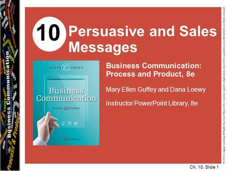 10 Persuasive and Sales Messages Business Communication: