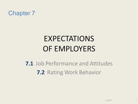 EXPECTATIONS OF EMPLOYERS
