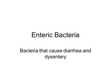 Bacteria that cause diarrhea and dysentery