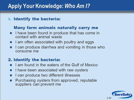 Apply Your Knowledge: Who Am I?