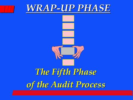 WRAP-UP PHASE l Search for unrecorded liabilities & significant subsequent events l Summarize & conclude l Partner, manager & senior review.