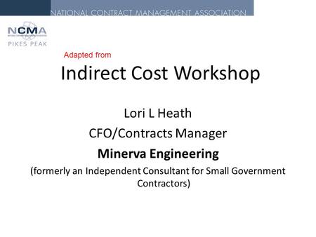 Indirect Cost Workshop