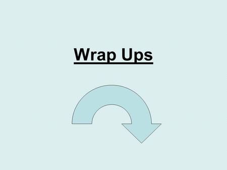 Wrap Ups. WHERE? Comes at the end of all body paragraphs. WHAT? Signaling to your reader you are finishing up your thoughts on this main idea. HOW? What.
