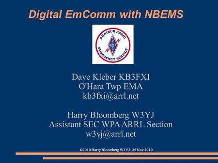 Digital EmComm with NBEMS