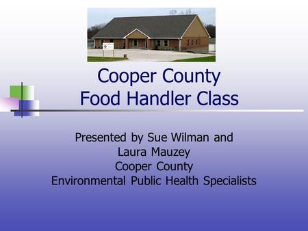 Cooper County Food Handler Class