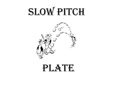 Slow pitch plate. PRELIMINARIES  The pitcher must take a position with both feet firmly on the ground and with one or both feet in contact with the pitcher’s.