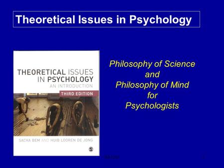 B&LdeJ1 Theoretical Issues in Psychology Philosophy of Science and Philosophy of Mind for Psychologists.