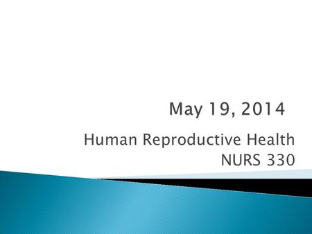 Human Reproductive Health NURS 330.  Contraception (Guest Lecture)  Review Mid-term  5/12/14 In-class Assignment  Mid-Quarter Grades  Lecture  Homework.