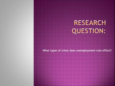 What types of crime does unemployment rate effect?