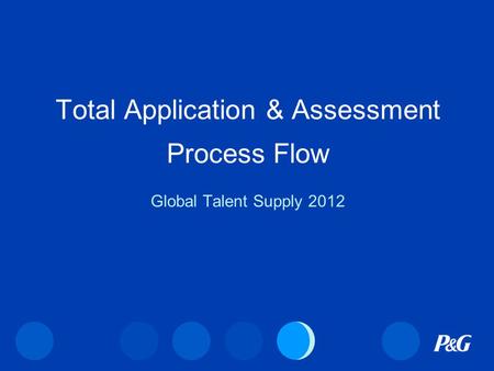 Total Application & Assessment Process Flow Global Talent Supply 2012.