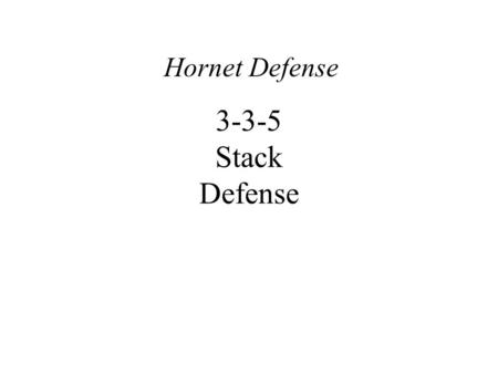 Hornet Defense 3-3-5 Stack Defense.