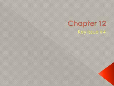 Chapter 12 Key Issue #4.