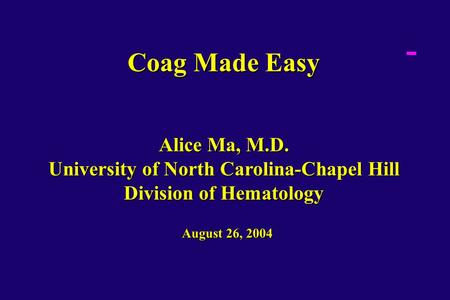 University of North Carolina-Chapel Hill Division of Hematology