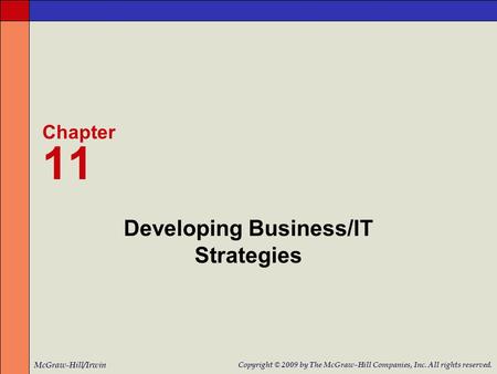 Developing Business/IT Strategies