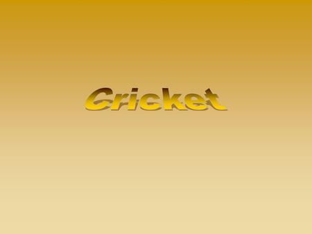 presentation of cricket games