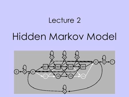 Lecture 2 Hidden Markov Model. Hidden Markov Model Motivation: We have a text partly written by Shakespeare and partly “written” by a monkey, we want.