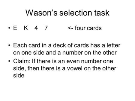 Wason’s selection task