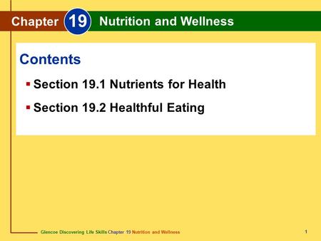 19 Contents Chapter Nutrition and Wellness