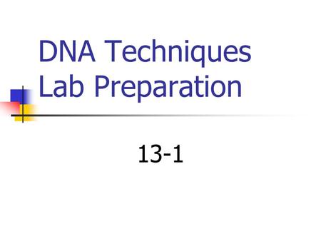 DNA Techniques Lab Preparation 13-1 Manipulating Genes Genetic Engineering: You can repair genes, insert genes, excise genes or replace genes with gene.
