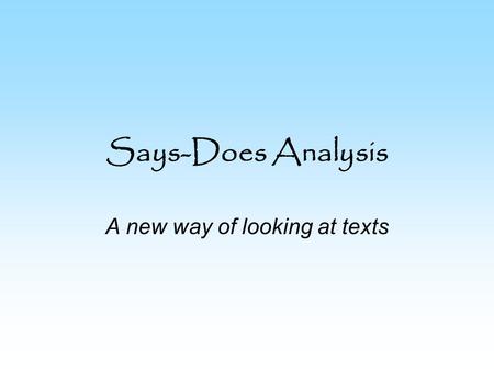 A new way of looking at texts