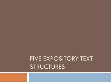 Five expository text structures