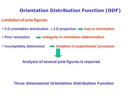 Orientation Distribution Function (ODF)