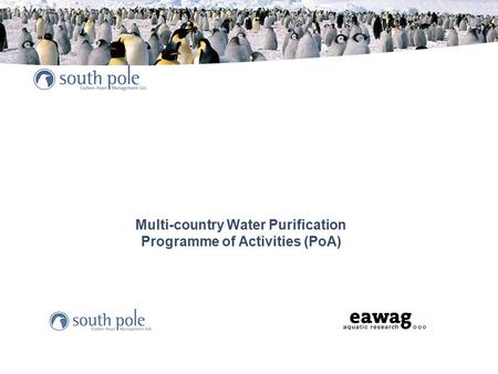 Multi-country Water Purification Programme of Activities (PoA)