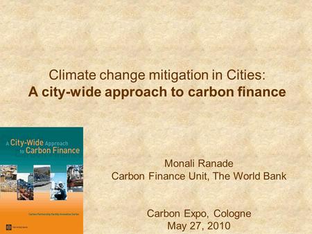 A city-wide approach to carbon finance