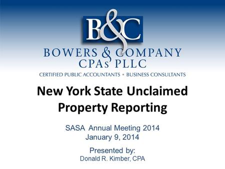 New York State Unclaimed Property Report