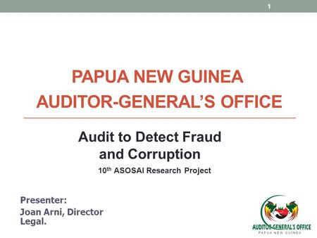 Papua New GuineA Auditor-General’S Office