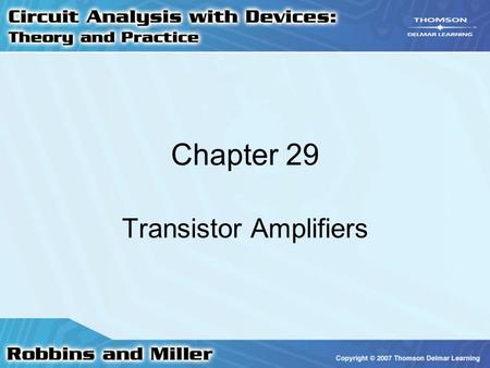 Transistor Amplifiers