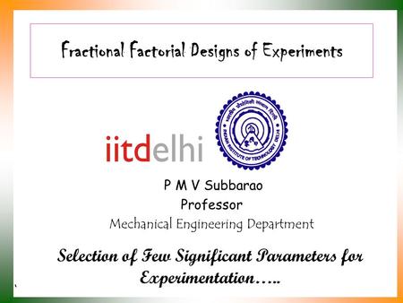 Fractional Factorial Designs of Experiments