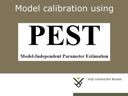Model calibration using. Pag. 5/3/20152 PEST program.