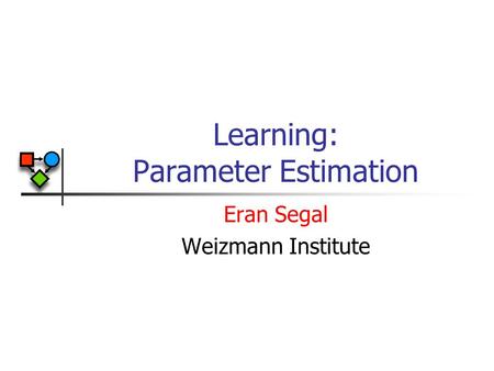 Learning: Parameter Estimation