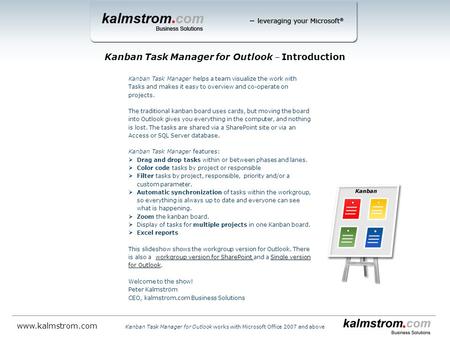 Kanban Task Manager for Outlook ‒ Introduction