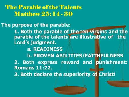 The Parable Of The Talents Ppt Download