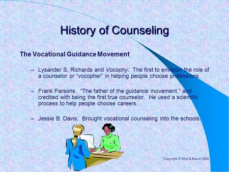 History of Counseling The Vocational Guidance Movement