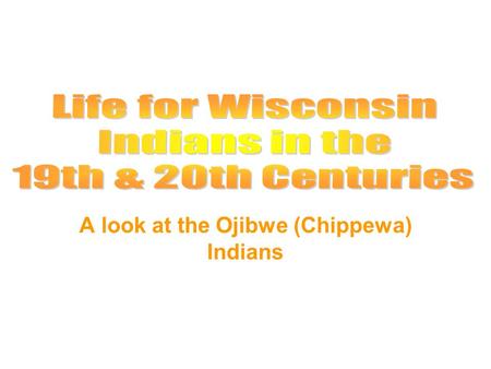 A look at the Ojibwe (Chippewa) Indians