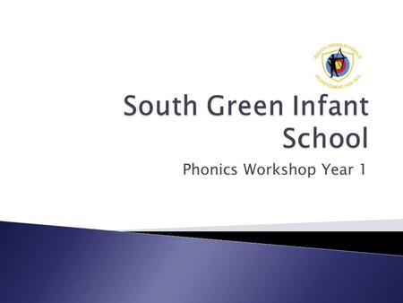Phonics Workshop Year 1.  A screening check for year one to encourage schools to teach phonics to a high standard.  Aimed at identifying the children.