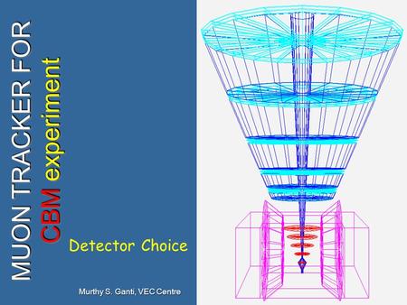 1 MUON TRACKER FOR CBM experiment Murthy S. Ganti, VEC Centre Detector Choice.