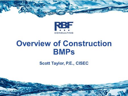 Overview of Construction BMPs