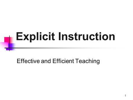 Effective and Efficient Teaching