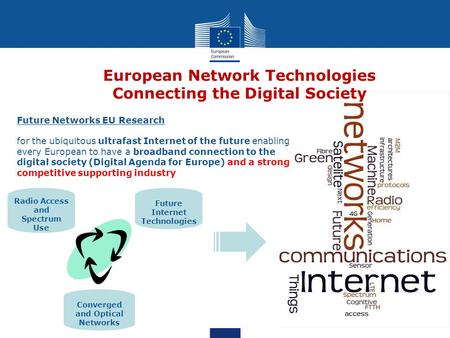 European Network Technologies Connecting the Digital Society Future Networks EU Research for the ubiquitous ultrafast Internet of the future enabling every.