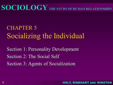 CHAPTER 5 Socializing the Individual