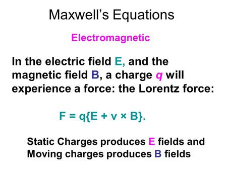 Maxwell’s Equations Electromagnetic