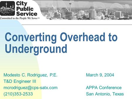 Converting Overhead to Underground