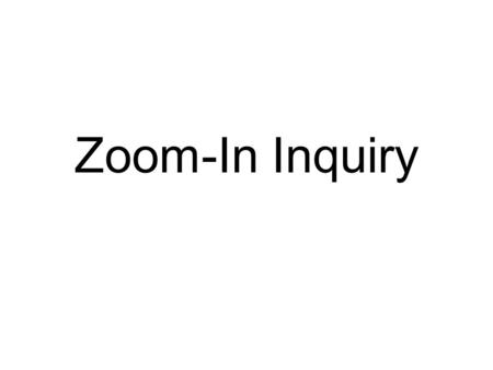 Zoom-In Inquiry. Directions: Look carefully at each section of the picture. Write down the answers to the questions. Do NOT call out your answers.
