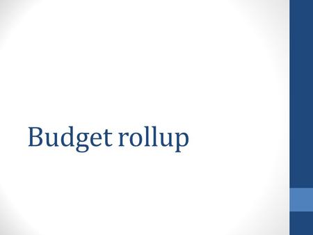 Budget rollup. Current budget categories 6300 Student Hourly 7100 Cost of Goods 7200 Library Expenses 7300 Operating Expenses 7330 Travel 7400 Purchased.