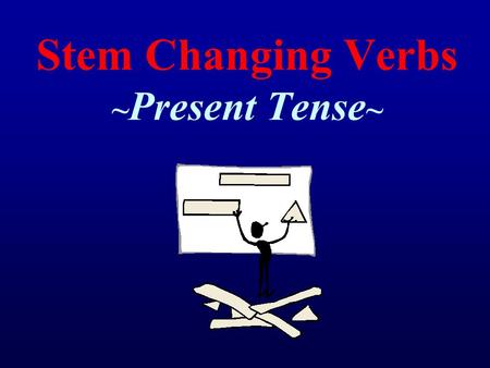 Stem Changing Verbs ~ Present Tense ~. Review *Remember = To conjugate most verbs in the present tense you simply take off the last two letters and add.