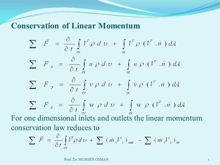 Conservation of Linear Momentum.